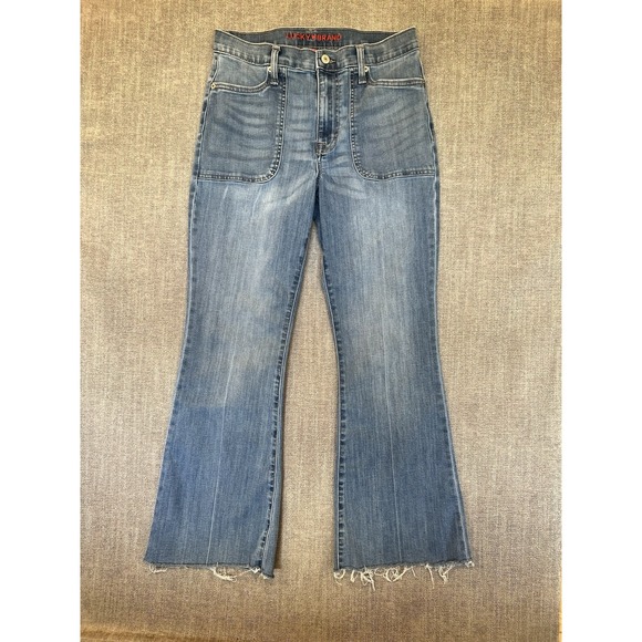 Lucky Brand Denim - Lucky Brand Stevie High Rise Flare Jeans Women's 10/30 Light Wash Raw Hem